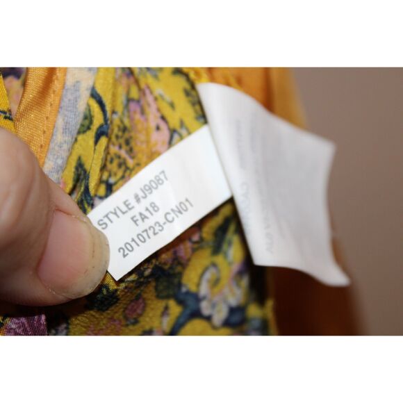 MADEWELL x KAREN WALKER floral potter pants 100% Silk size 12 womens - Picture 2 of 11